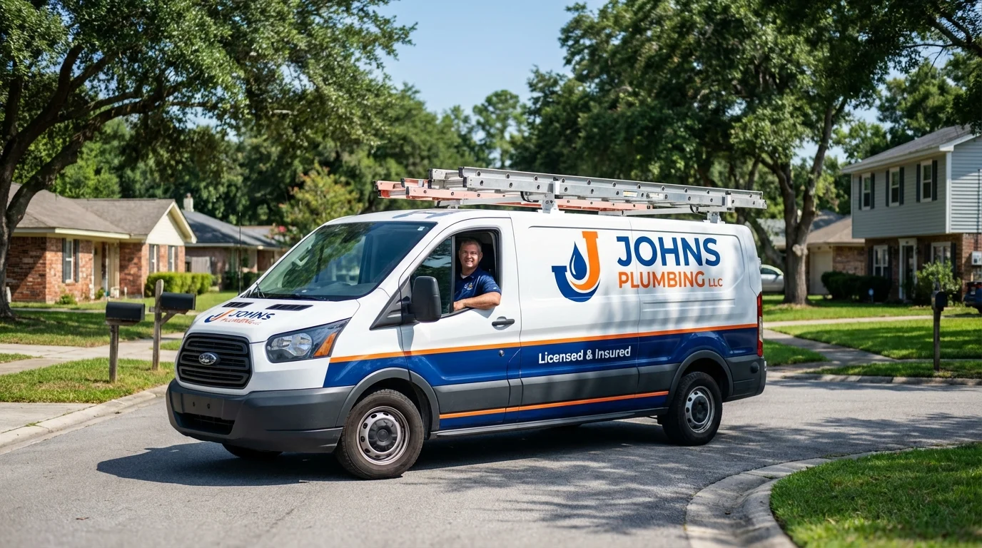 Johns Plumbing LLC service van in Warm Springs, MT