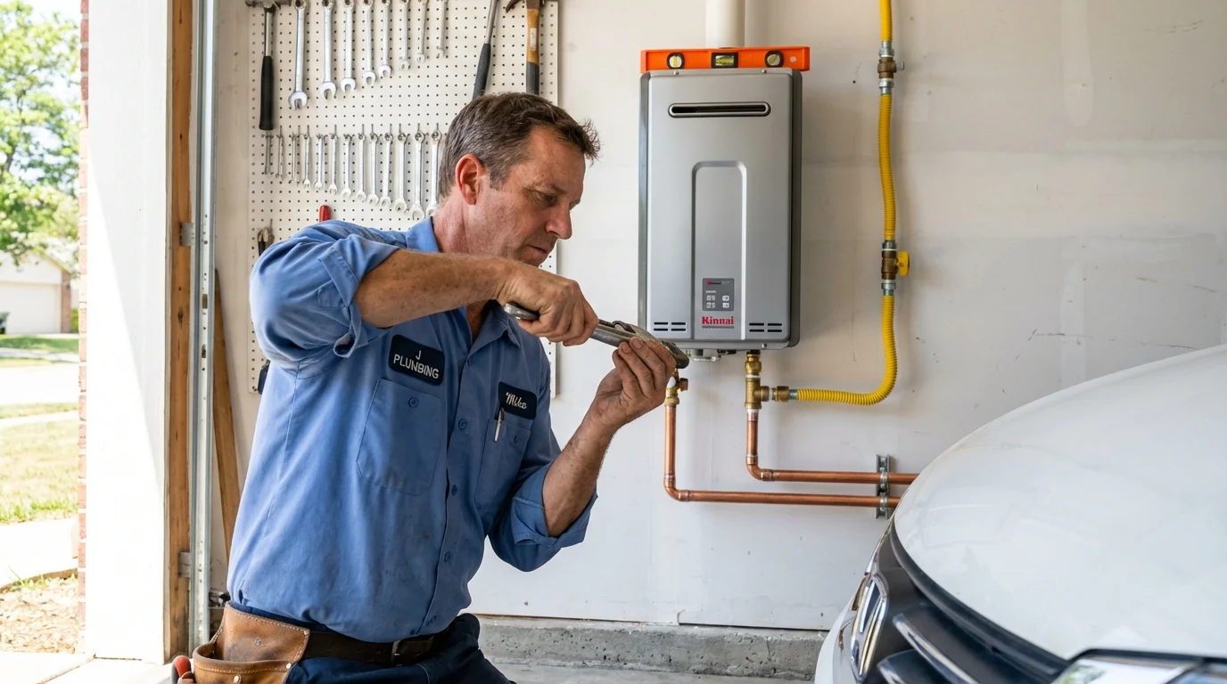 Tankless water heater installation by a Johns Plumbing LLC plumber in Warm Springs